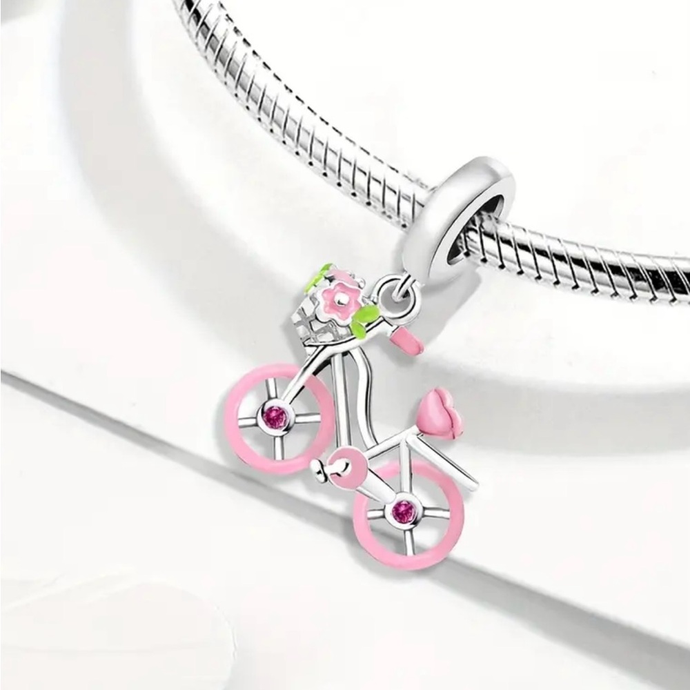 NEW Pink Bicycle Charm